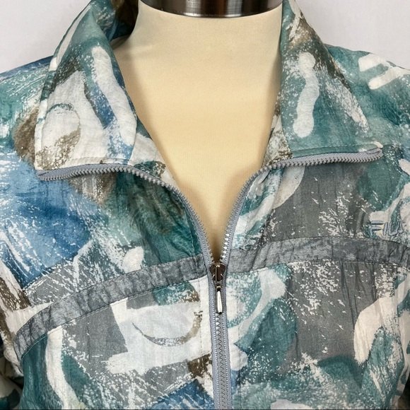 Rare Vintage 80s Fila Zip Up Windbreaker Abstract Print S - Picture 3 of 14